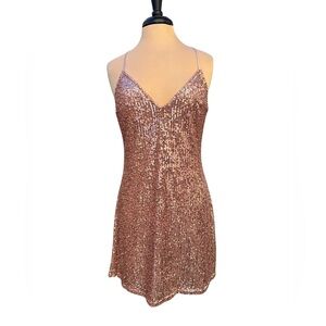 Victoria's Secret Rose Gold Sequin Mini Dress